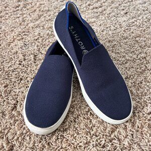 Rothy's Women's The Original Slip On Sneaker Womens Size 7.5 Navy Blue Knit Shoe